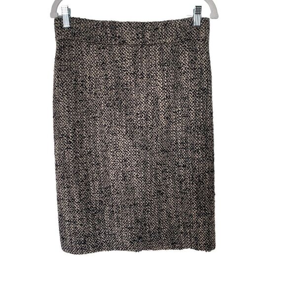 Brooks Brothers Black and Tan Tweed Pencil Skirt | Size 8 - Picture 1 of 7